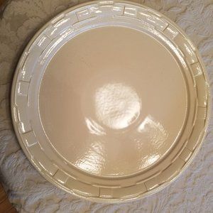 Longaberger Woven Traditions Ivory Cake Plate 14.5 inches